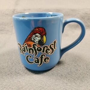 Rainforest Cafe Rio Vintage Large Coffee Mug Cup Blue Parrot Passion Dance